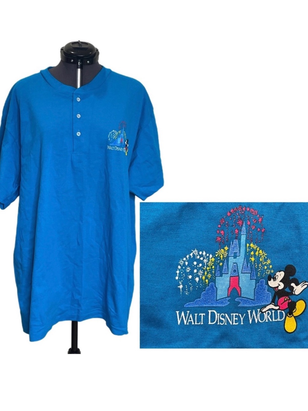 Disney Dead-stock Vintage Henley T-Shirt NWT